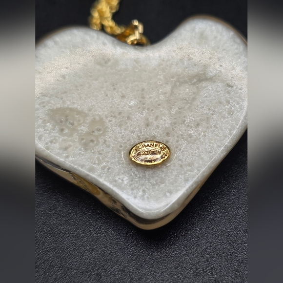 Chanel Heart Pendant Necklace – Resin Heart + Gold Filled Over S925 Chain - Picture 4 of 4